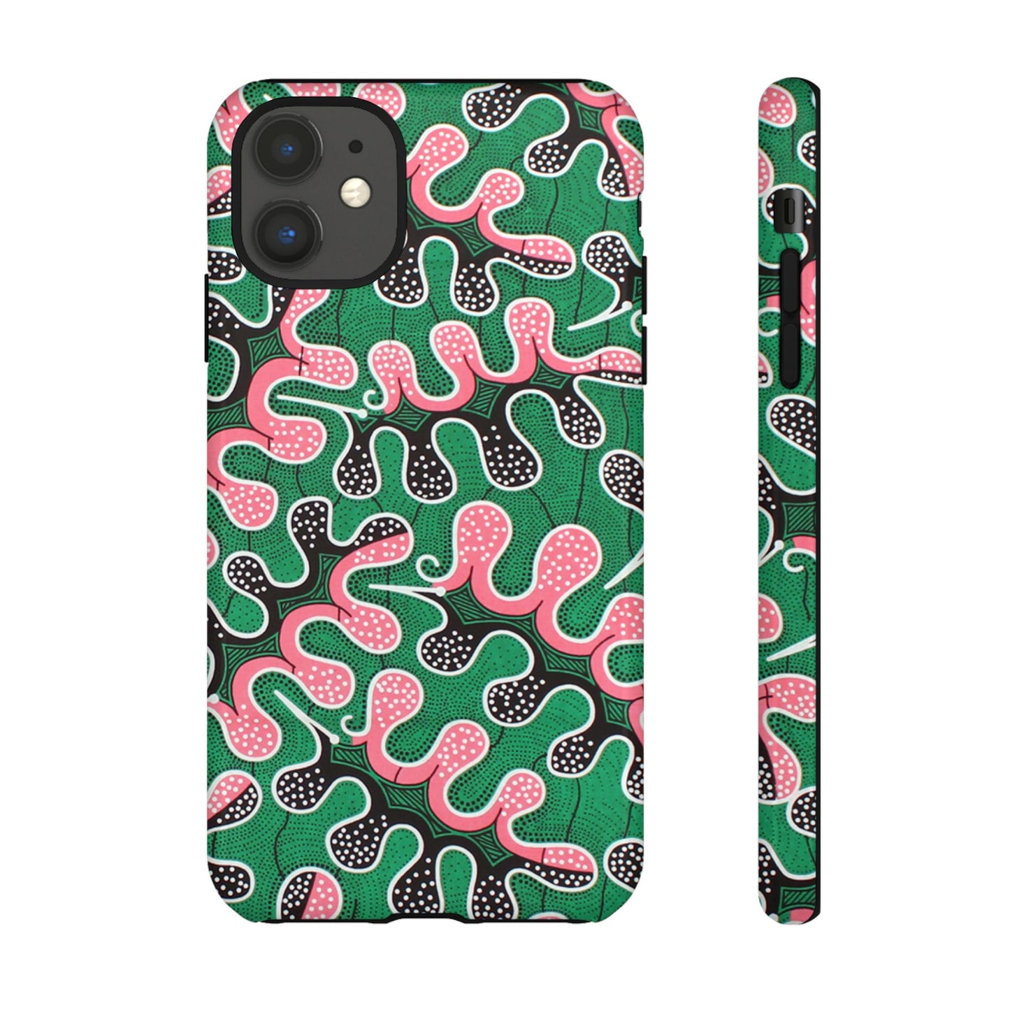 Green Pink iPhone Tough Cases | Ankara iPhone Case | Afrocentric iPhone Case