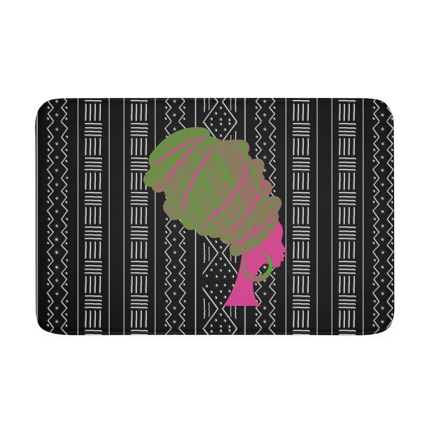 Pink/Green Queen Memory Foam Bath Mat