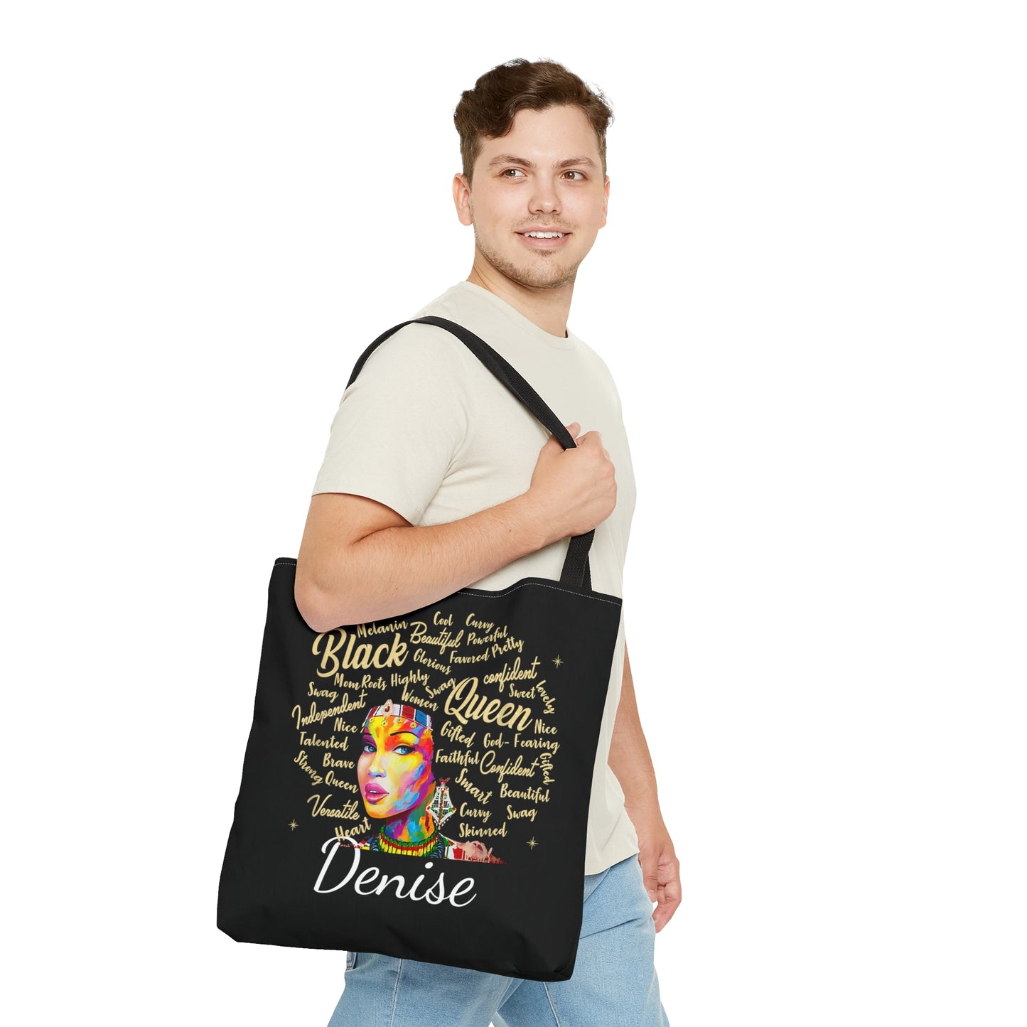 Personalized Black Queen Tote Bag