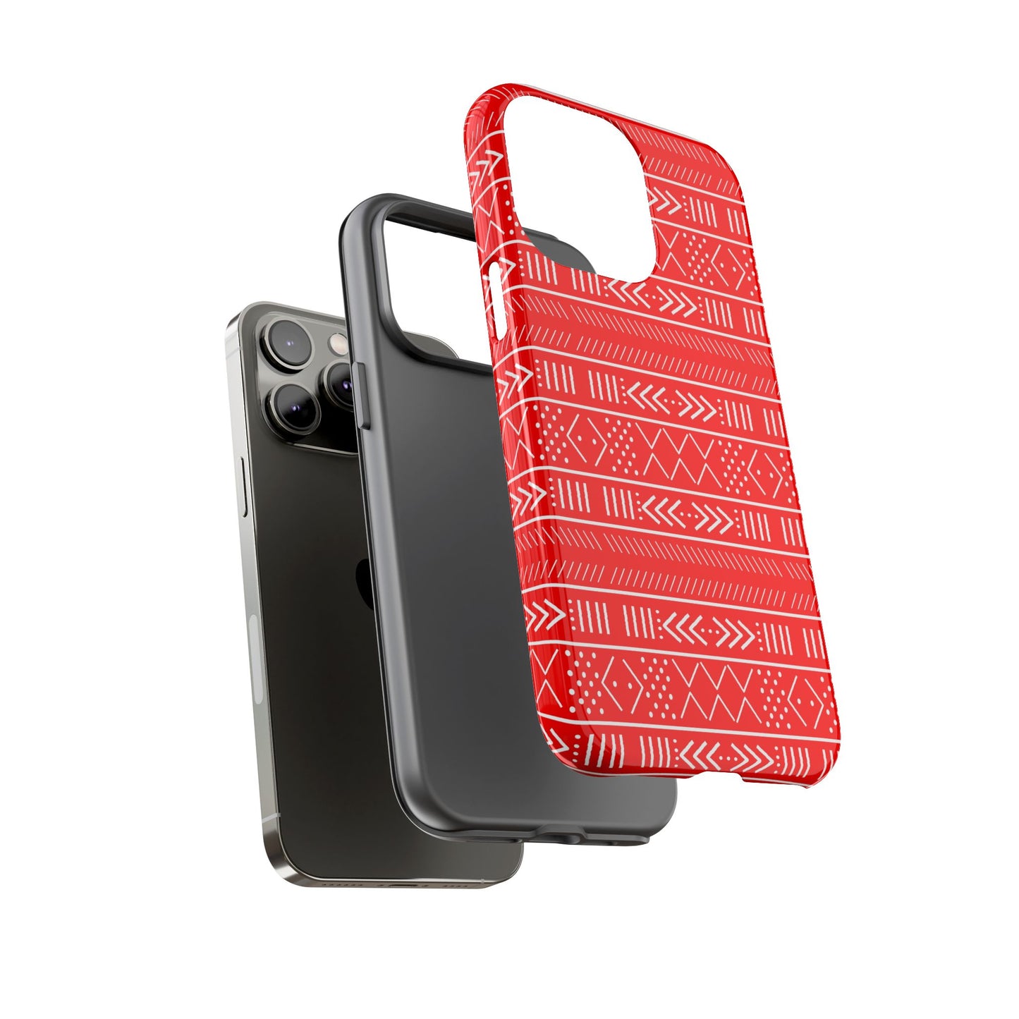 Red and White iPhone Tough Cases | Mudcloth iPhone Case | Afrocentric iPhone Case