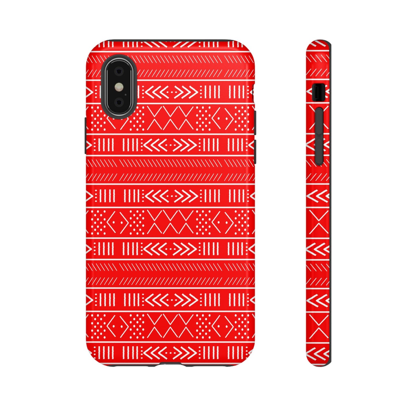 Red and White iPhone Tough Cases | Mudcloth iPhone Case | Afrocentric iPhone Case