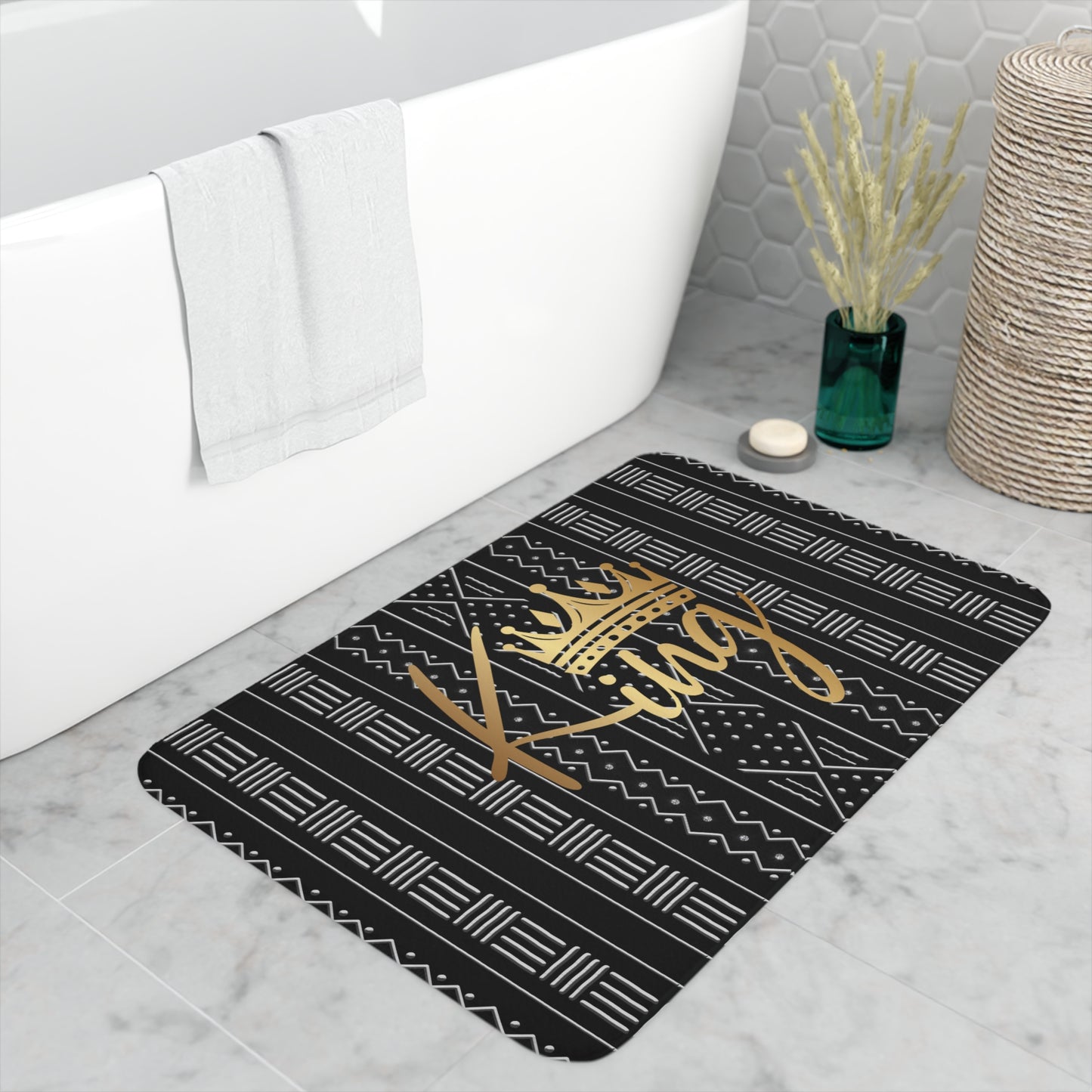 King Mudcloth Memory Foam Bath Mat