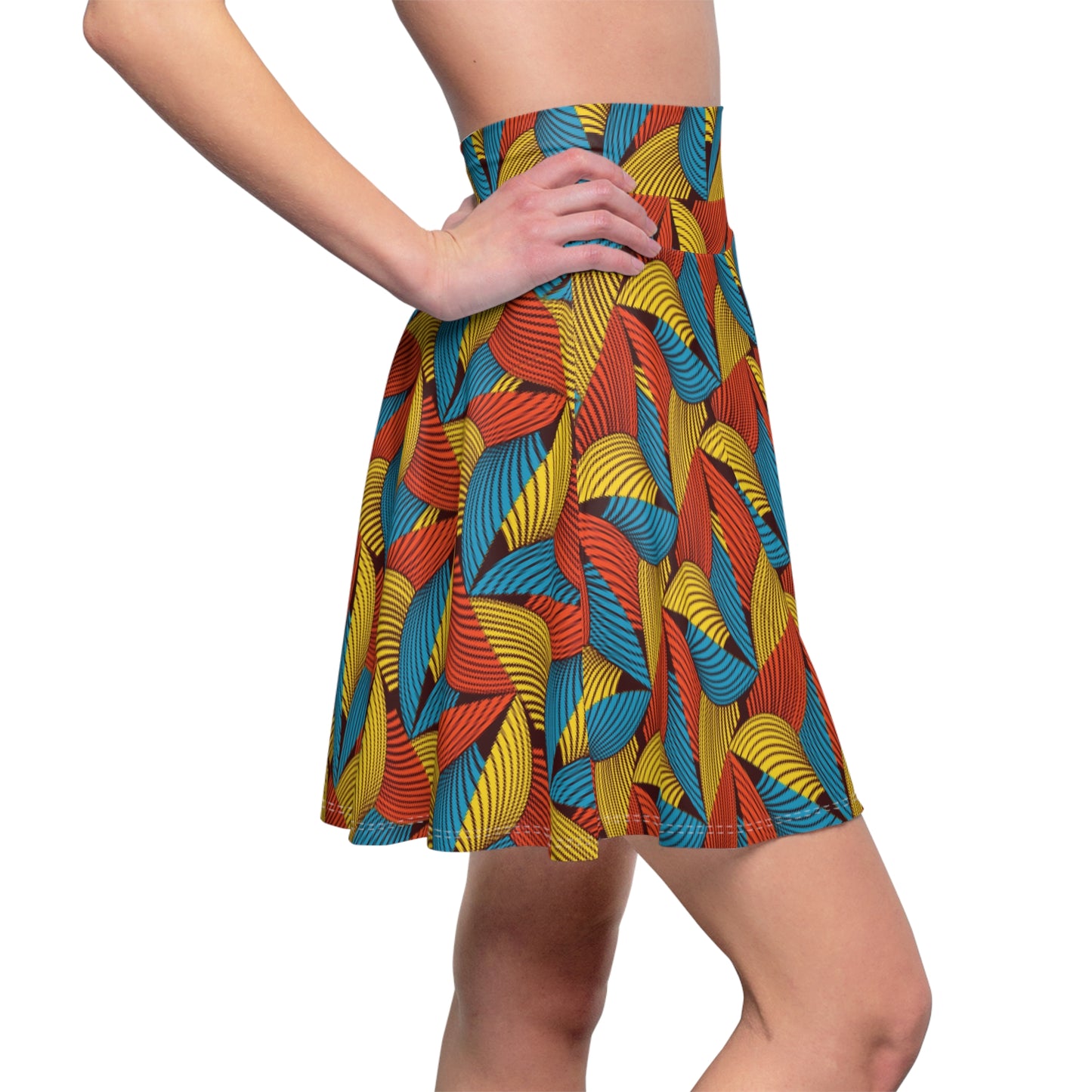 Ankara Leaf Women's Skater Skirt