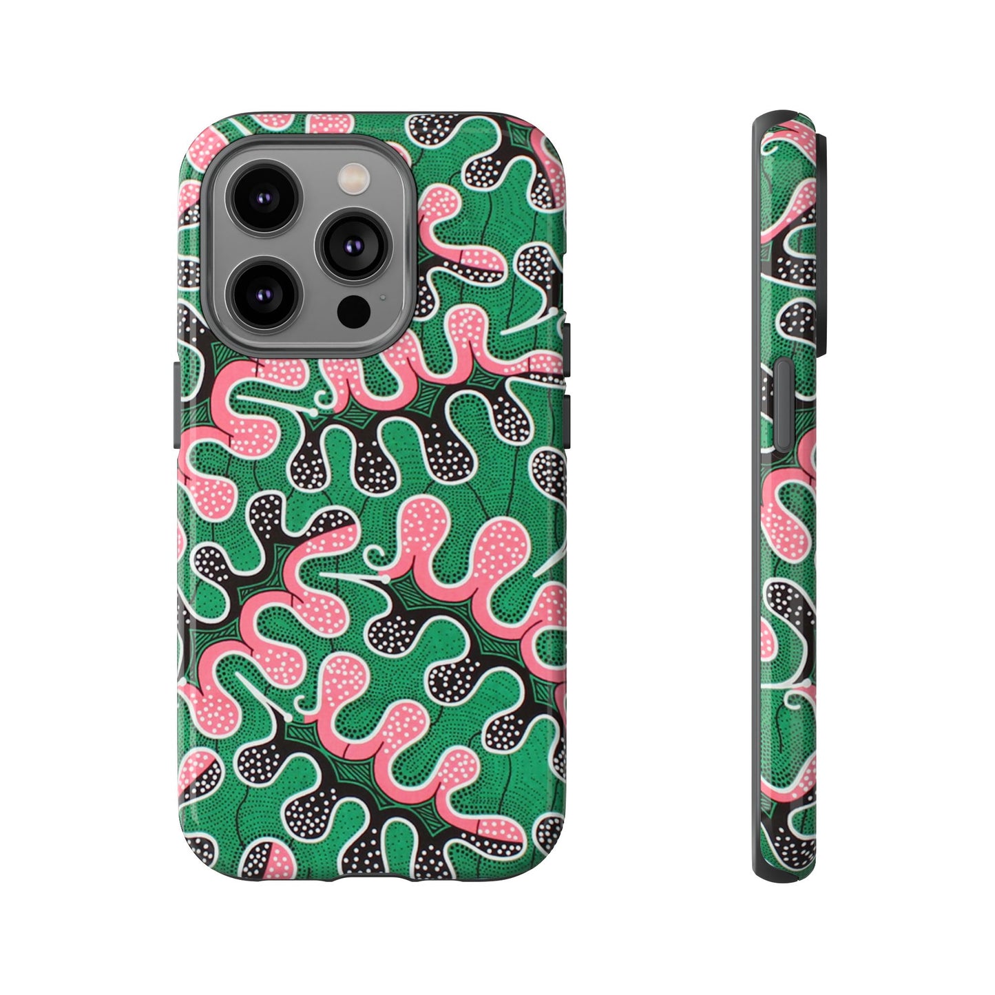 Green Pink iPhone Tough Cases | Ankara iPhone Case | Afrocentric iPhone Case