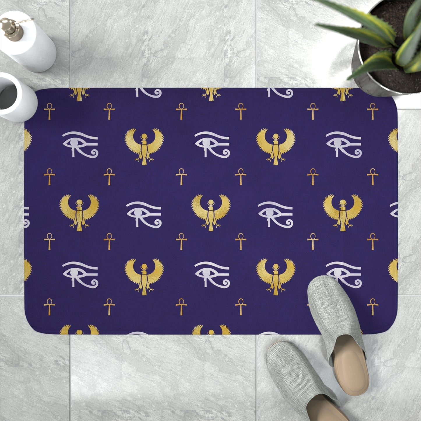 Blue Egyptian Memory Foam Bath Mat