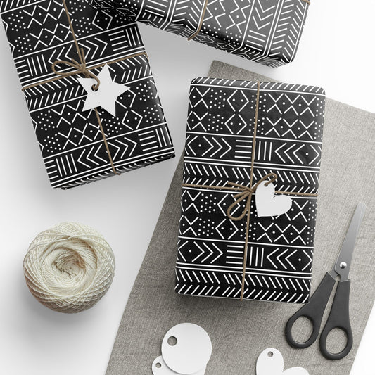Black and White Mudcloth Wrapping Papers