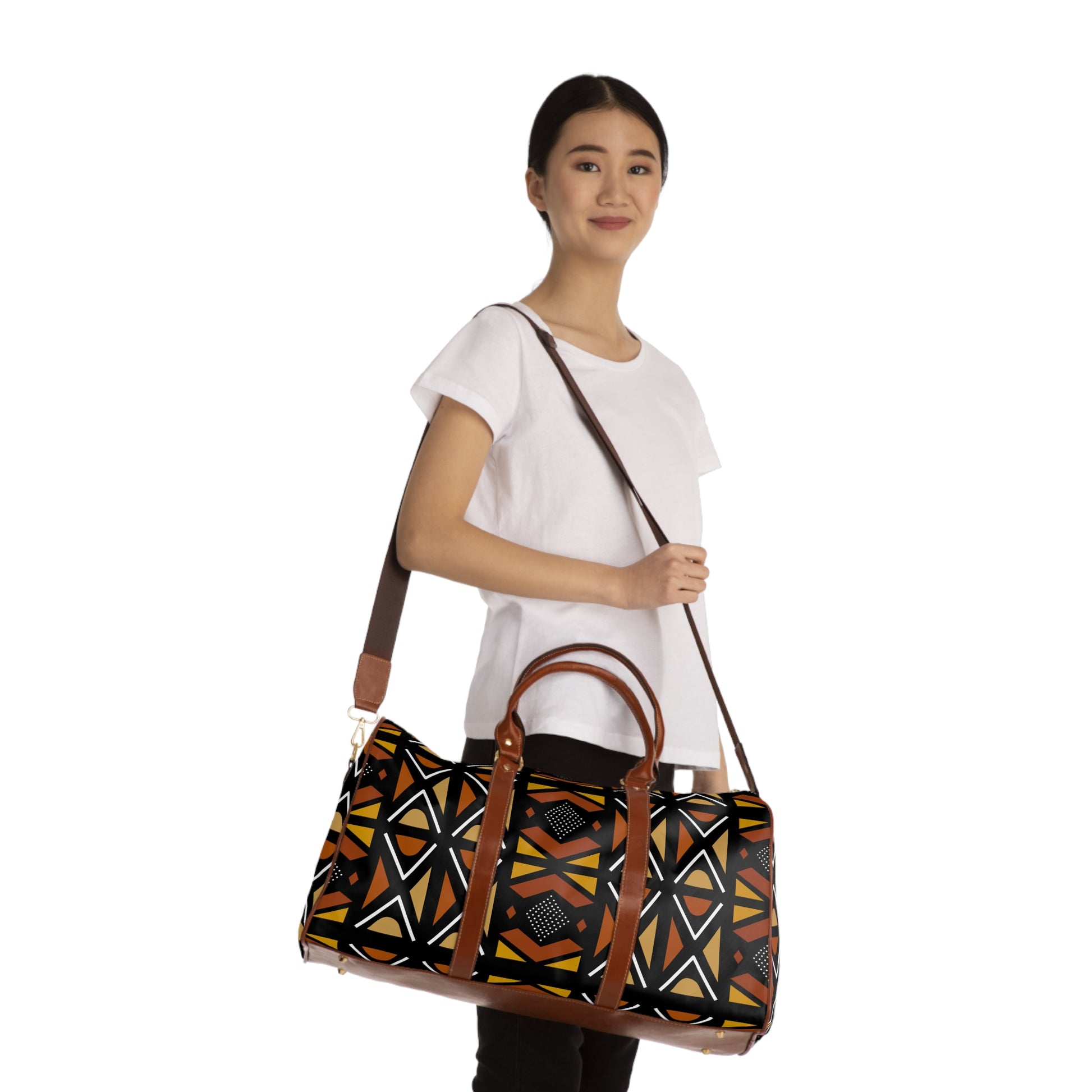 Mudcloth Inspired Waterproof Travel Bag