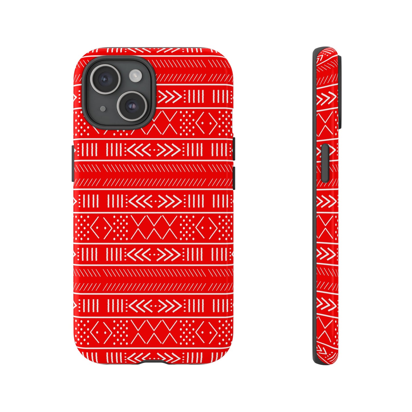 Red and White iPhone Tough Cases | Mudcloth iPhone Case | Afrocentric iPhone Case