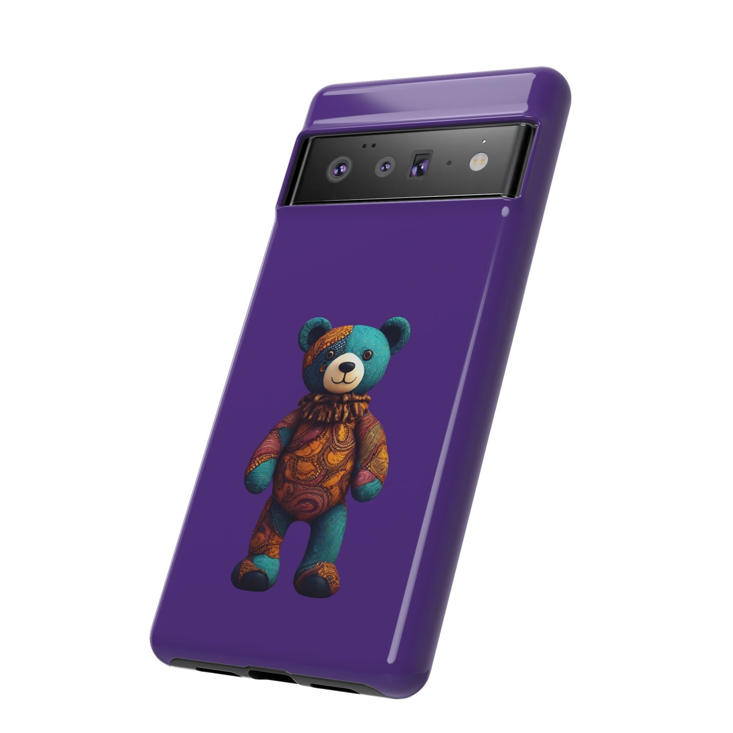 Purple and Blue Bear Google Pixel Tough Cases | African Google Pixel Case | Afrocentric Google Pixel Case