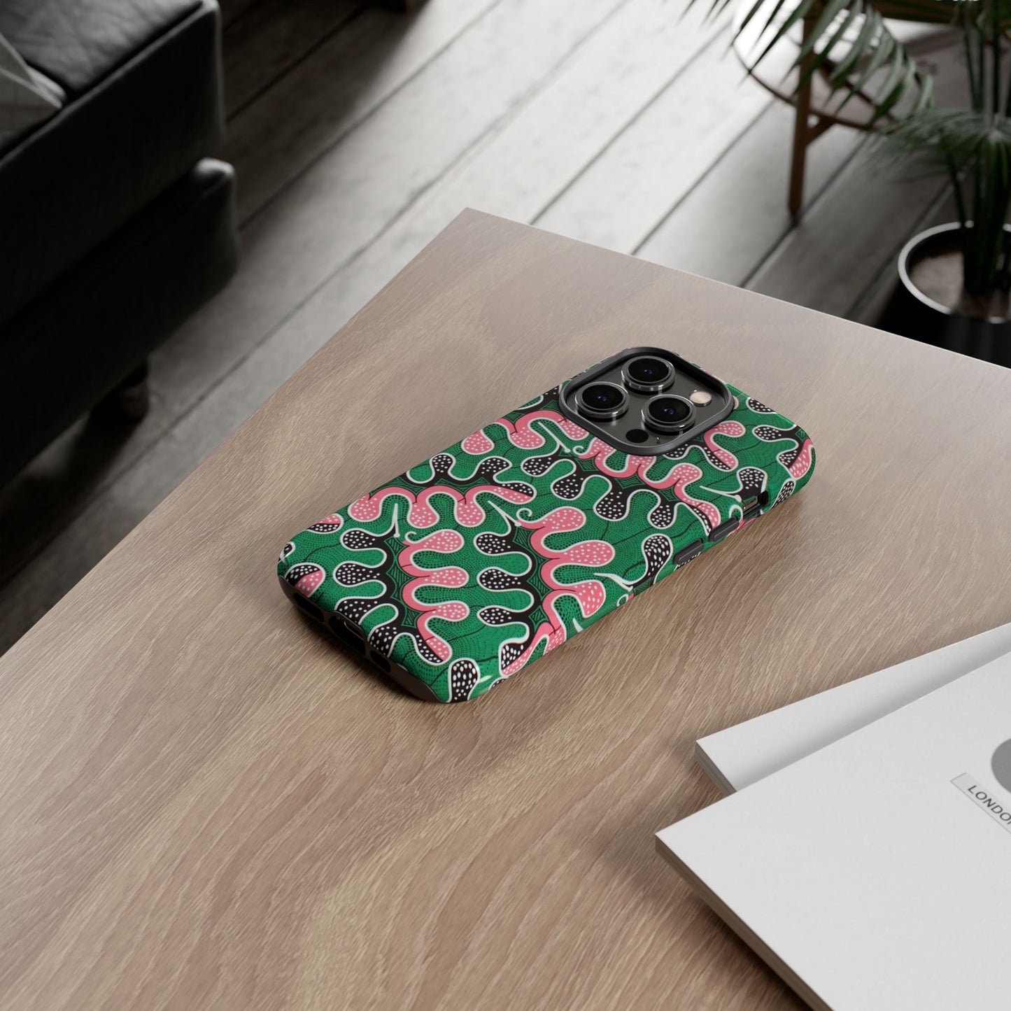 Green Pink iPhone Tough Cases | Ankara iPhone Case | Afrocentric iPhone Case