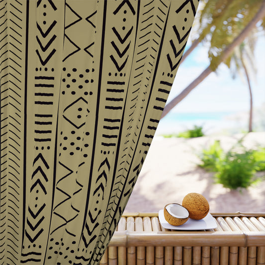 50× 84 Mudcloth Inspired Blackout Window Curtains (1 Piece ) Beige