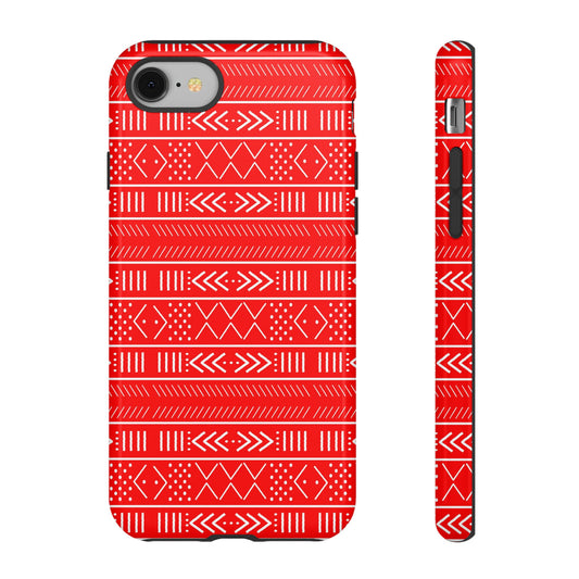 Red and White iPhone Tough Cases | Mudcloth iPhone Case | Afrocentric iPhone Case