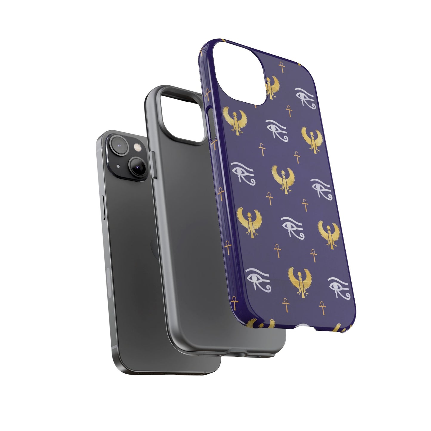 Blue Gold Egyptian iPhone Tough Cases | Egyptian iPhone Case | Afrocentric iPhone Case