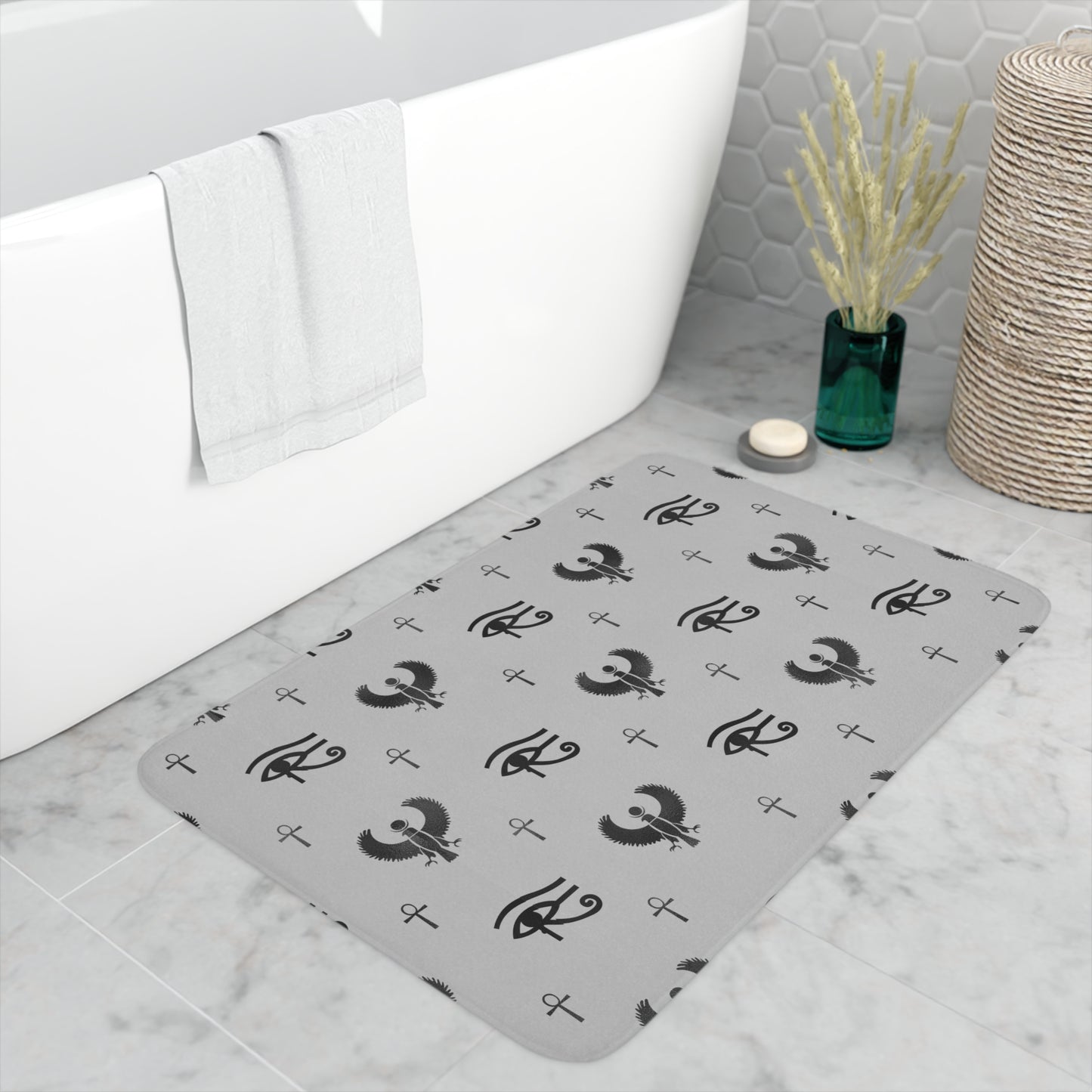 Grey Egyptian Memory Foam Bath Mat