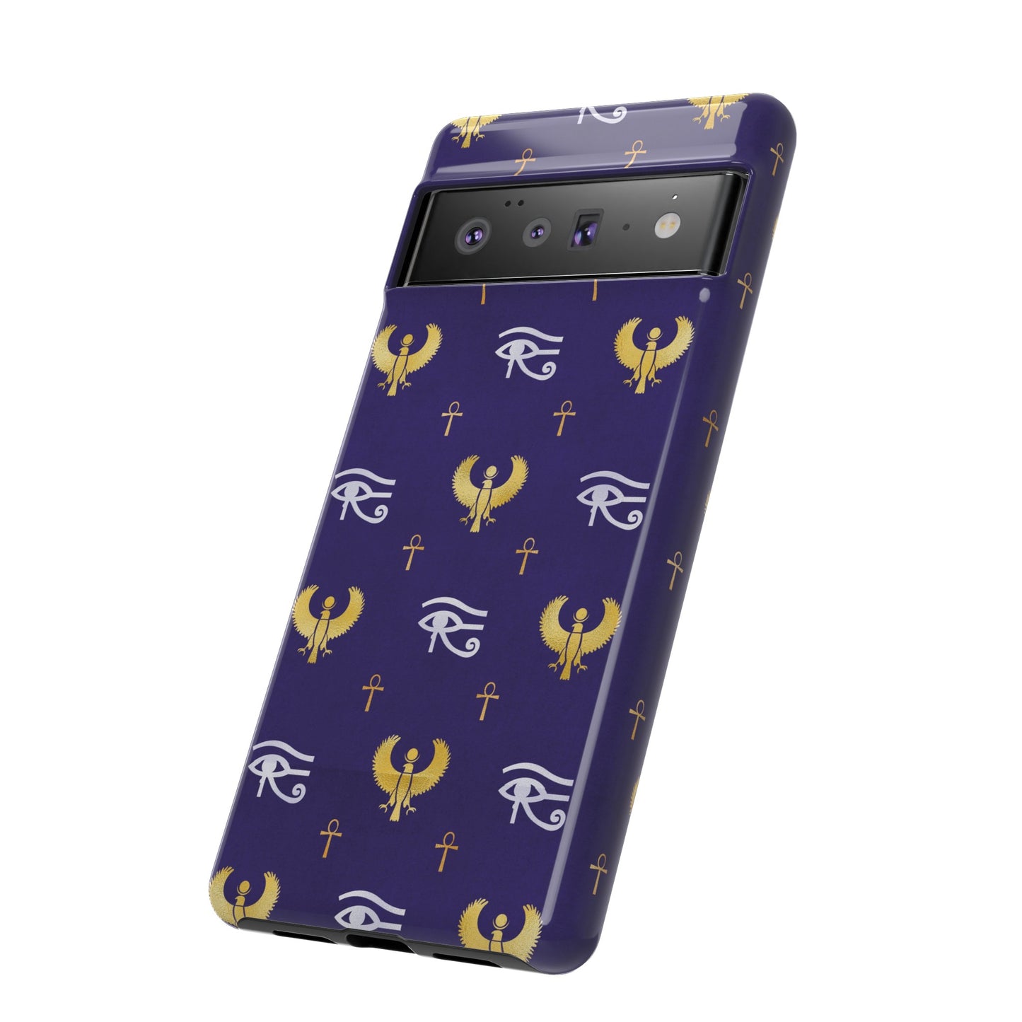 Blue Gold Egyptian Google Pixel Tough Cases | African Google Pixel Case | Afrocentric Google Pixel Case | Egyptian Phone Case