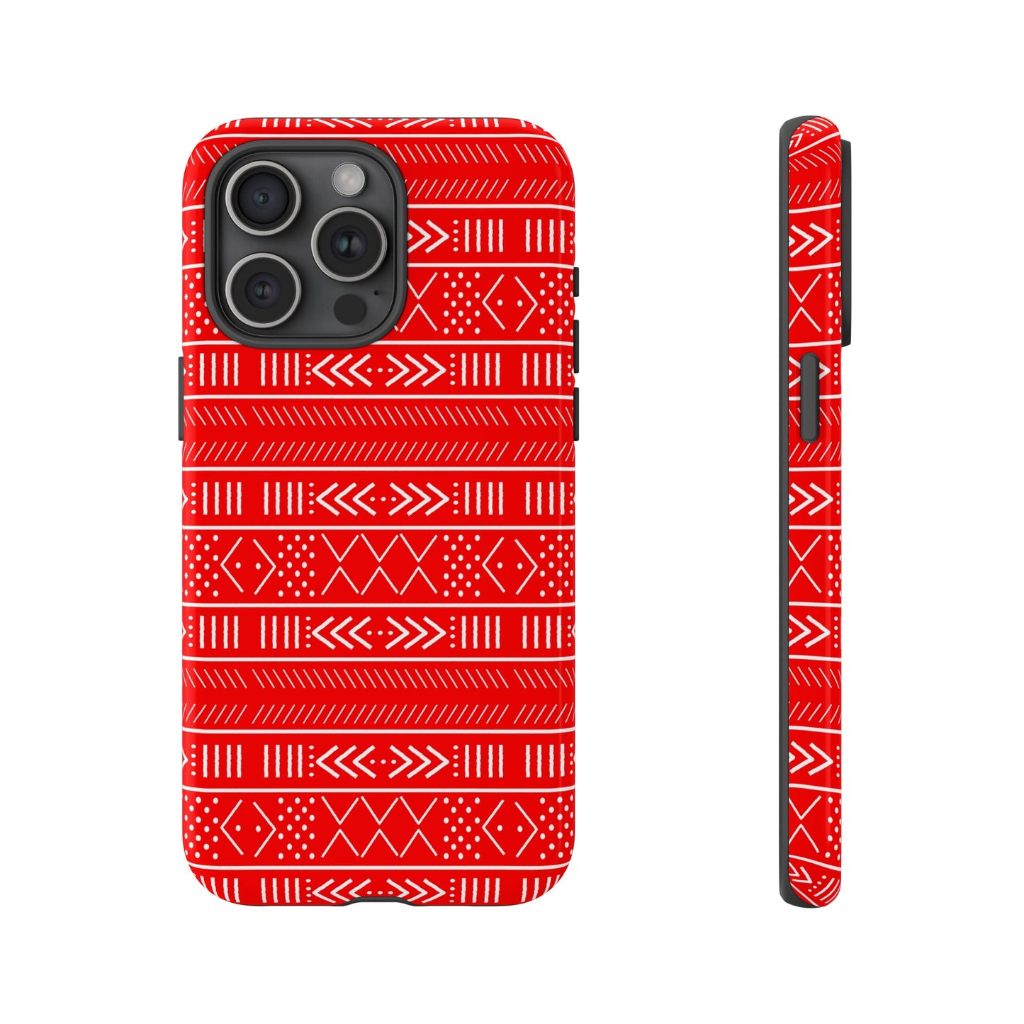 Red and White iPhone Tough Cases | Mudcloth iPhone Case | Afrocentric iPhone Case