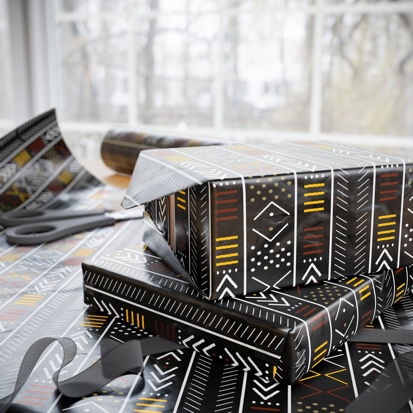 Wrapping Papers - Mudcloth Inspired African Afrocentric Craft Paper