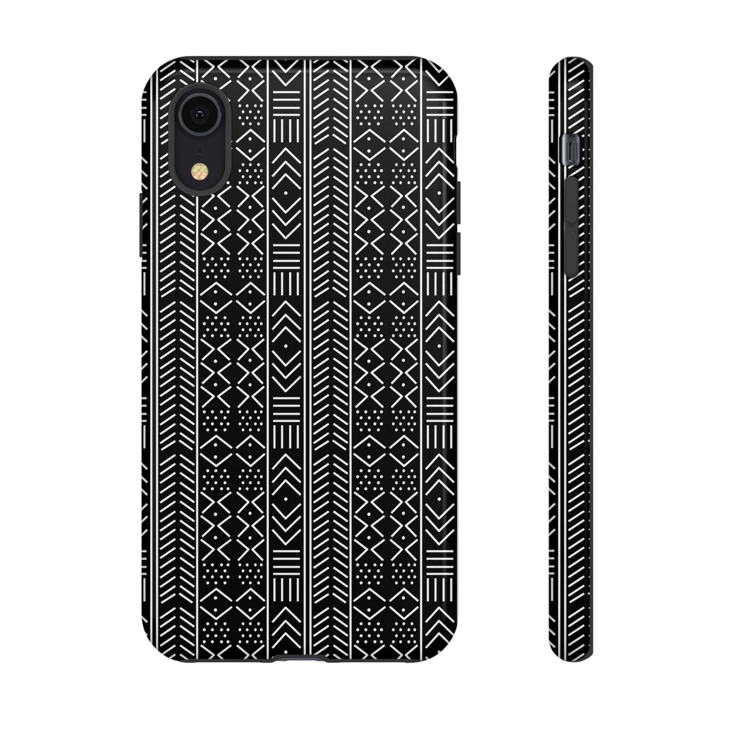 Black & White Mudcloth iPhone Tough Cases | African iPhone Case | Afrocentric iPhone Case