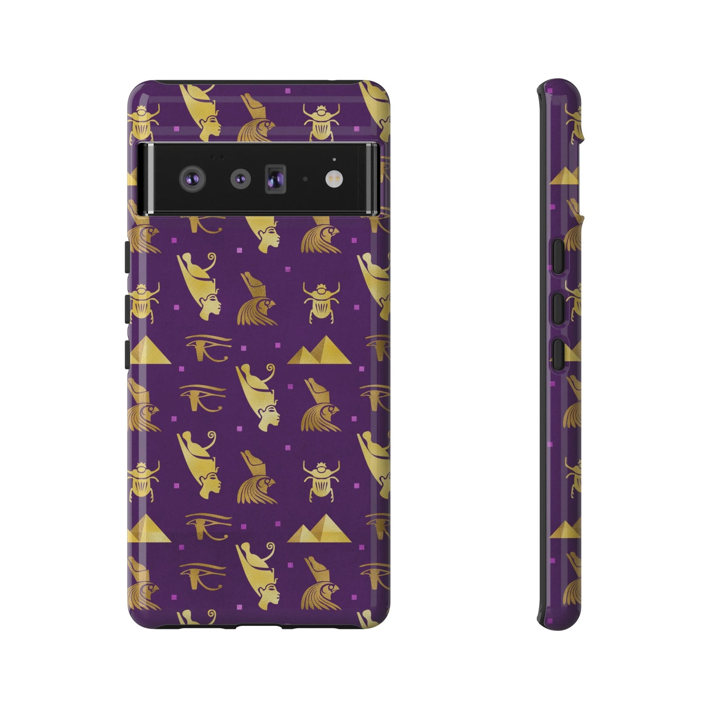 Purple and Gold Egyptian Google Pixel Tough Cases | African Google Pixel Case | Afrocentric Google Pixel Case | Egyptian Phone Case