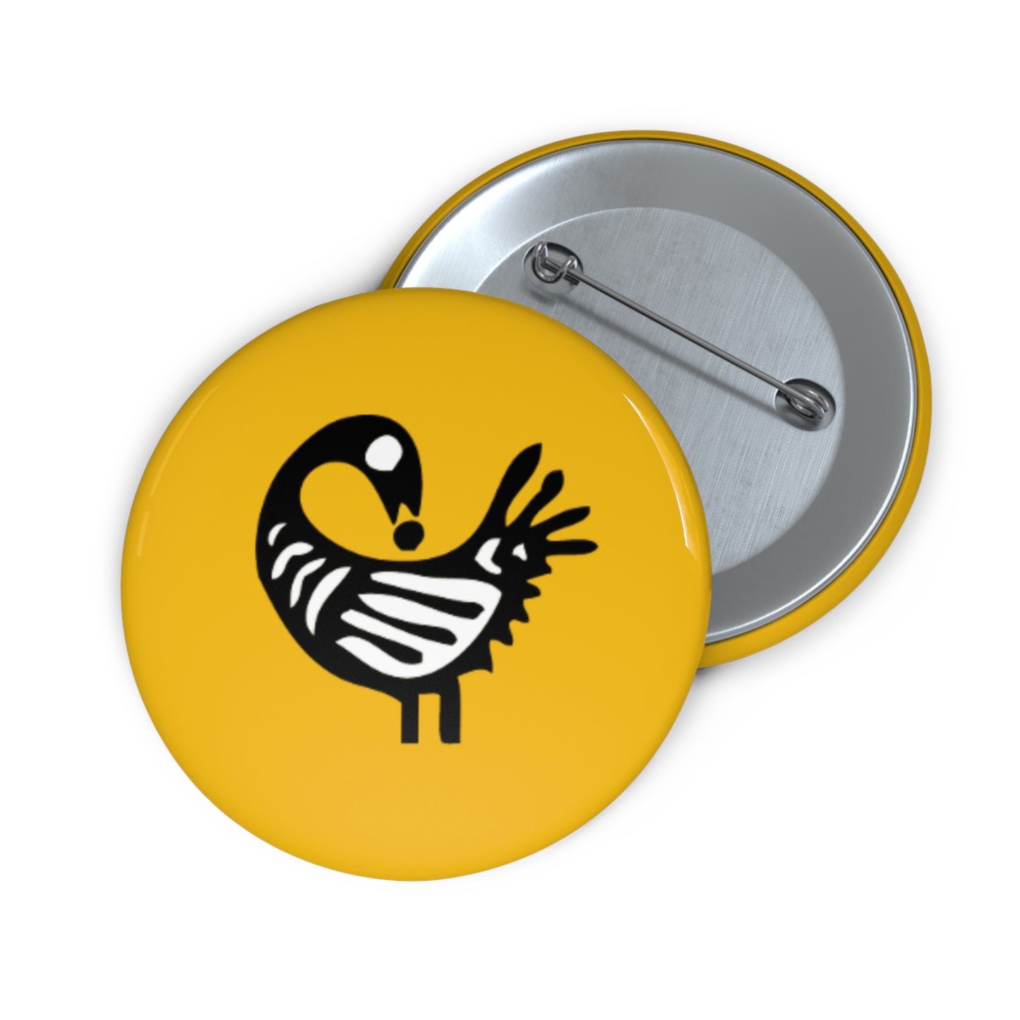 Yellow Pin Buttons - Sankofa Design | Unique African Accessories & Gifts