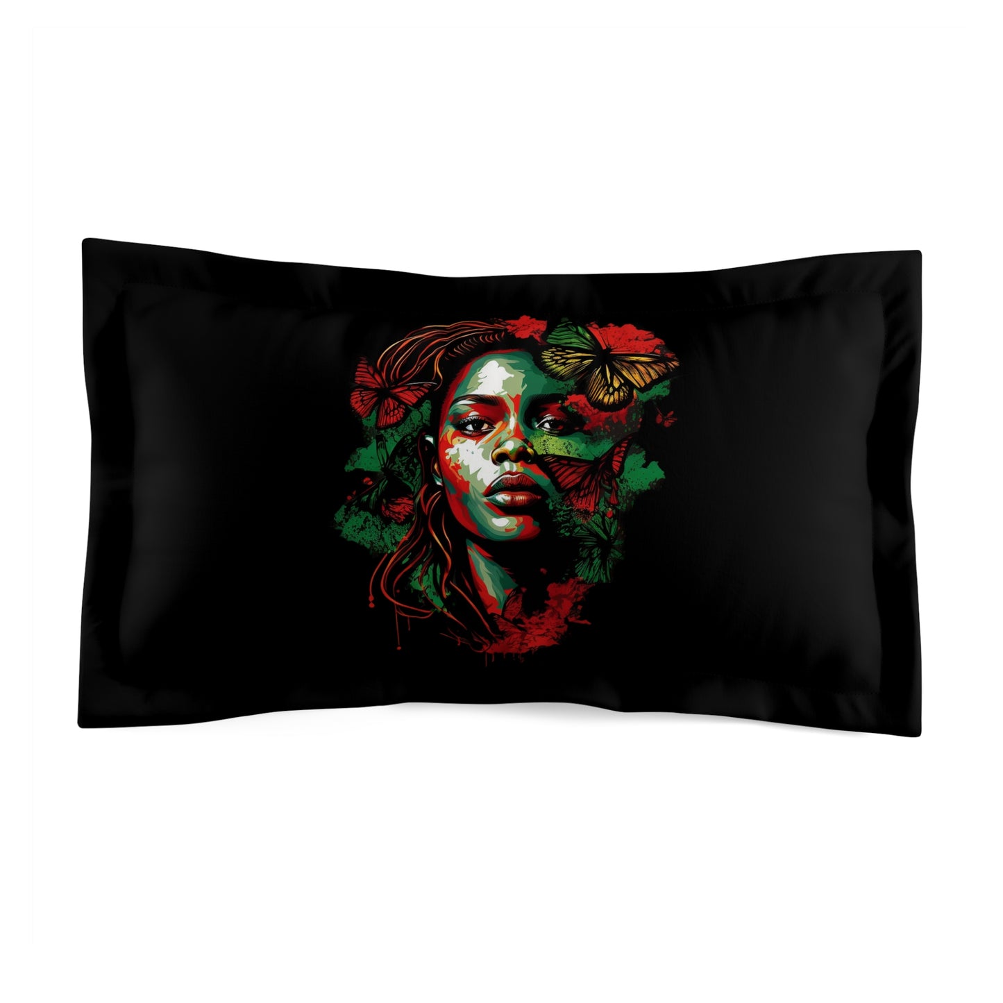 Black RBG Queen Microfiber Pillow Sham