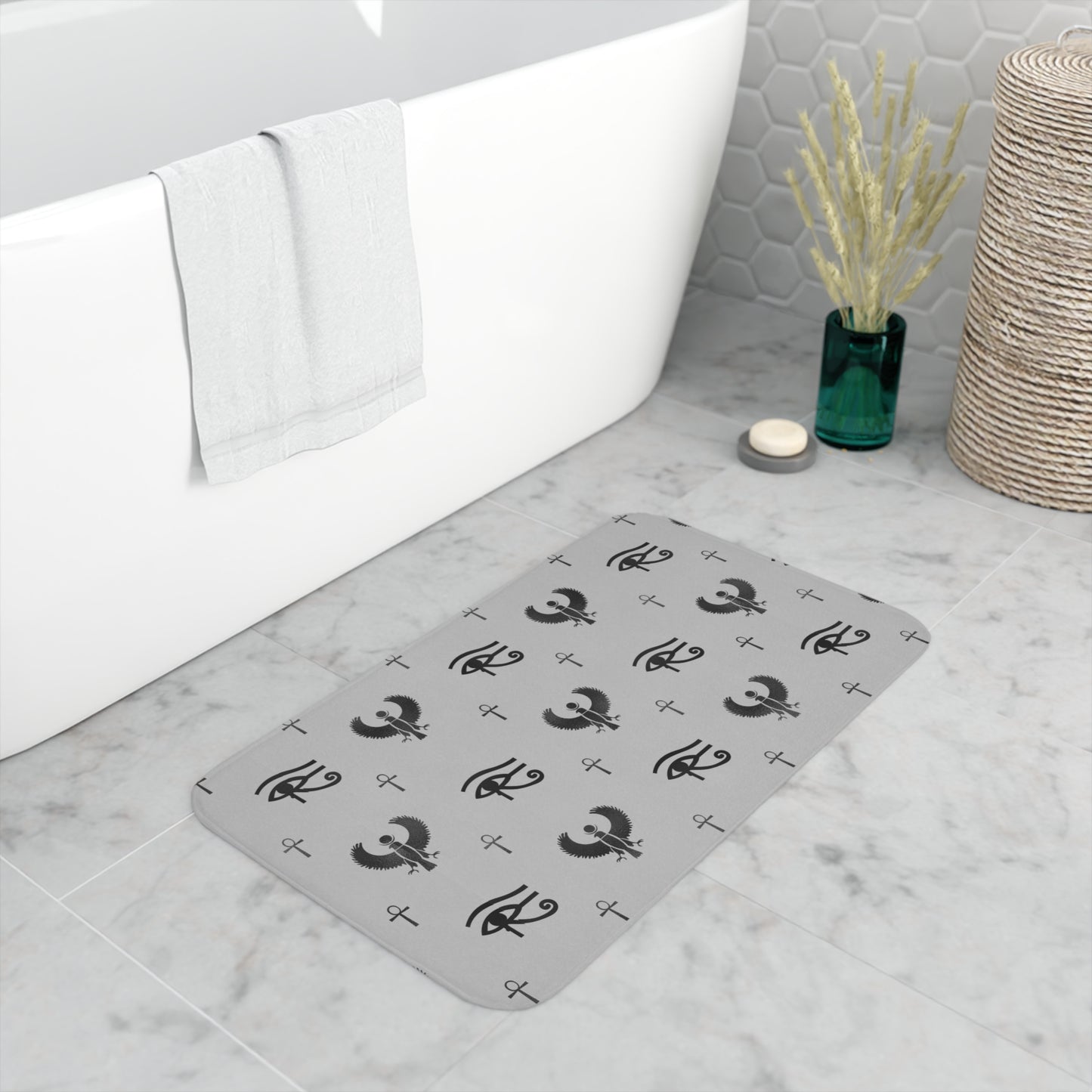 Grey Egyptian Memory Foam Bath Mat