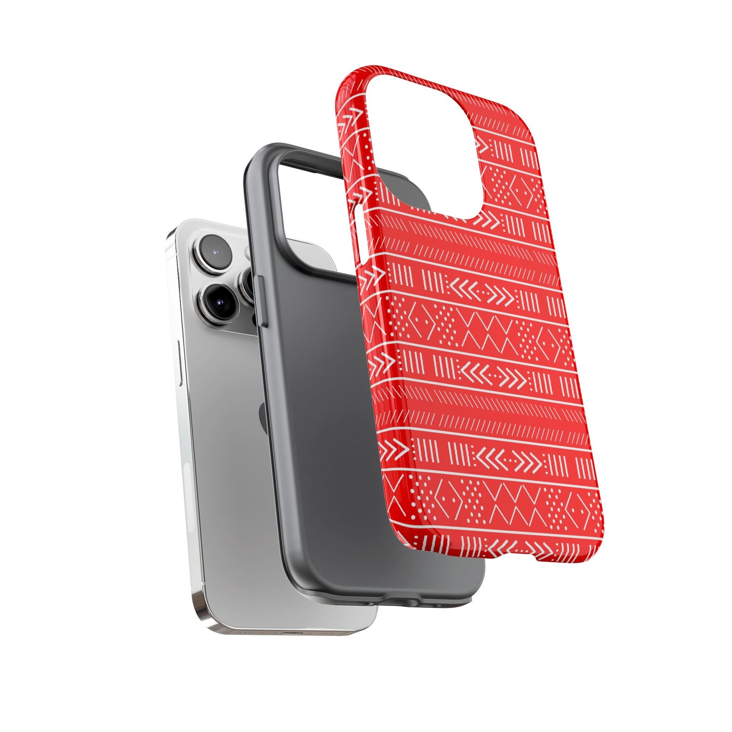 Red and White iPhone Tough Cases | Mudcloth iPhone Case | Afrocentric iPhone Case