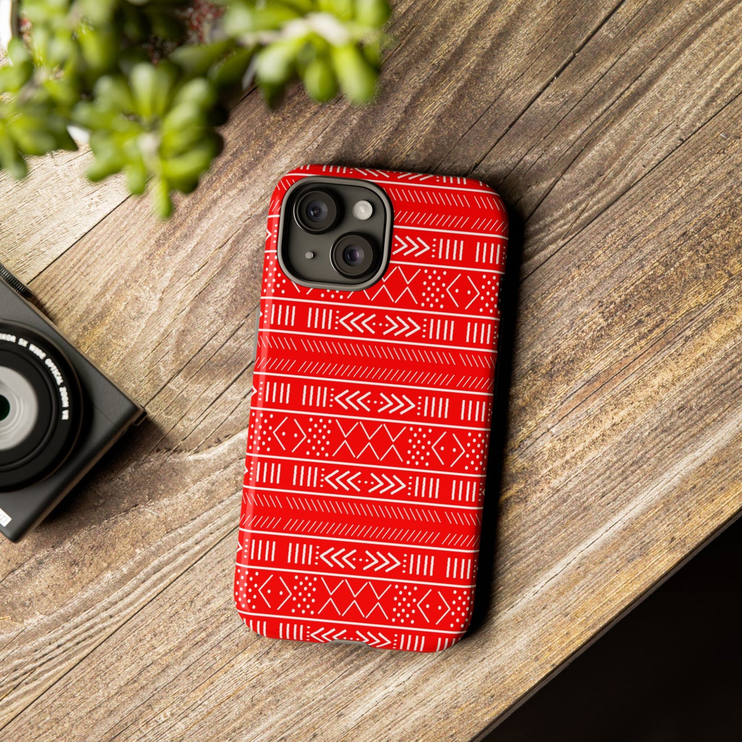 Red and White iPhone Tough Cases | Mudcloth iPhone Case | Afrocentric iPhone Case
