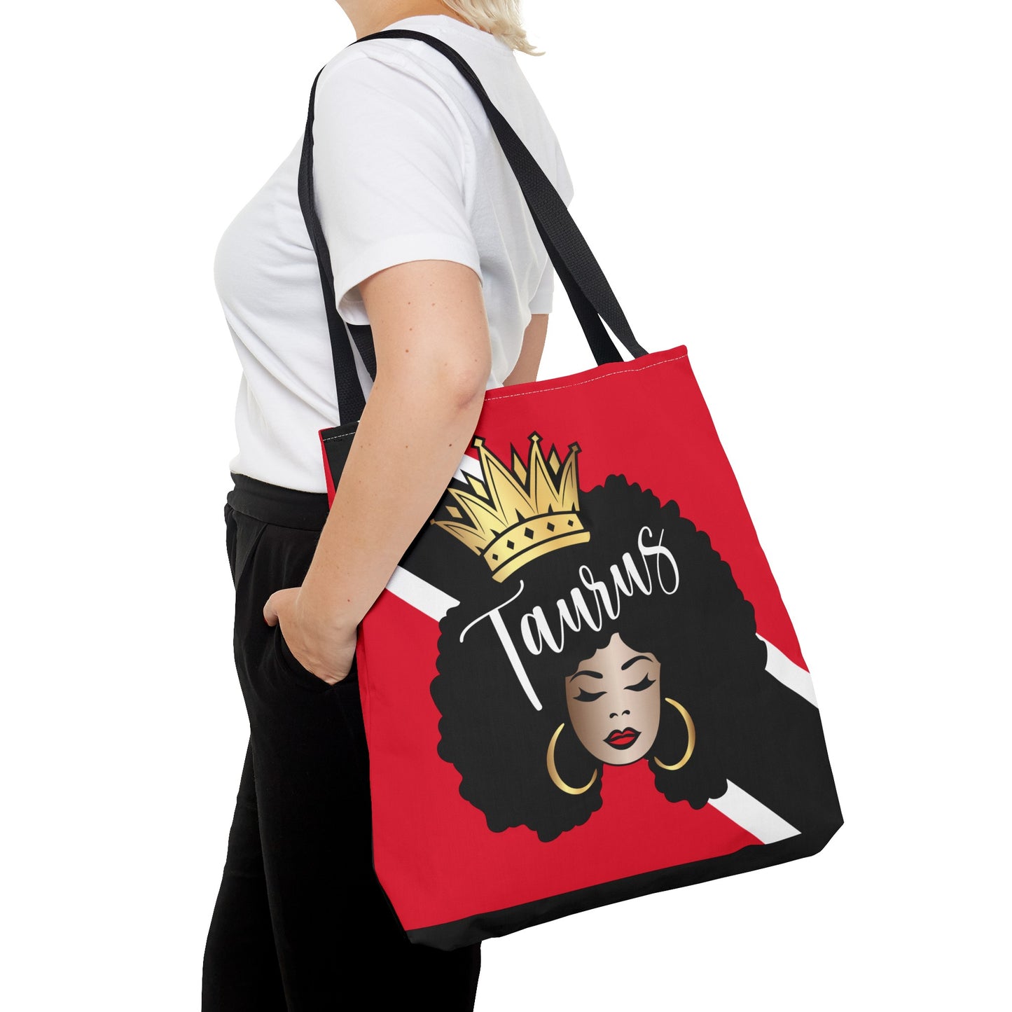 Trinidad Flag African American Woman Tote Bag | African Queen Bag | Black Girl Bag | Taurus  Bag