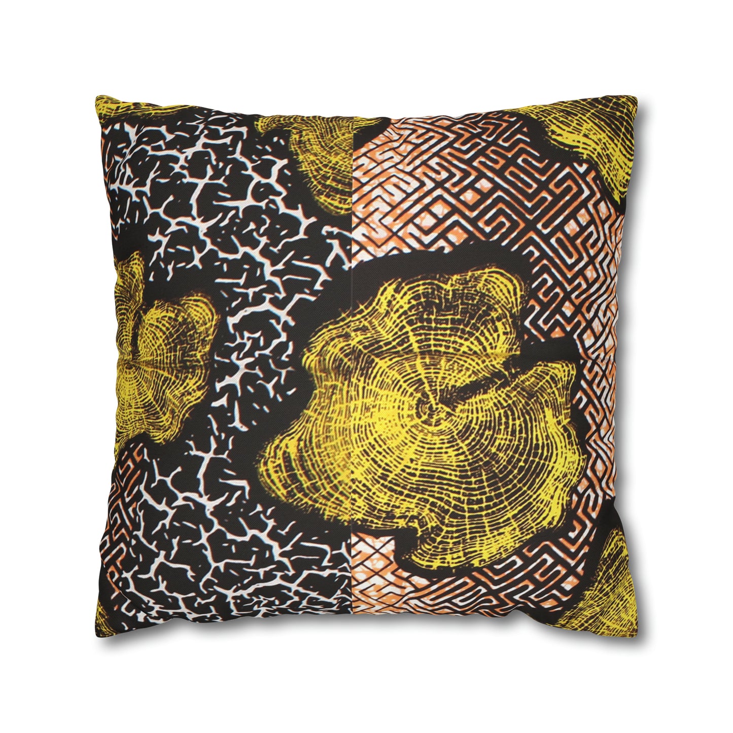 Black and Gold Ankara Square Pillow Case | Afrocentric Pillow Case