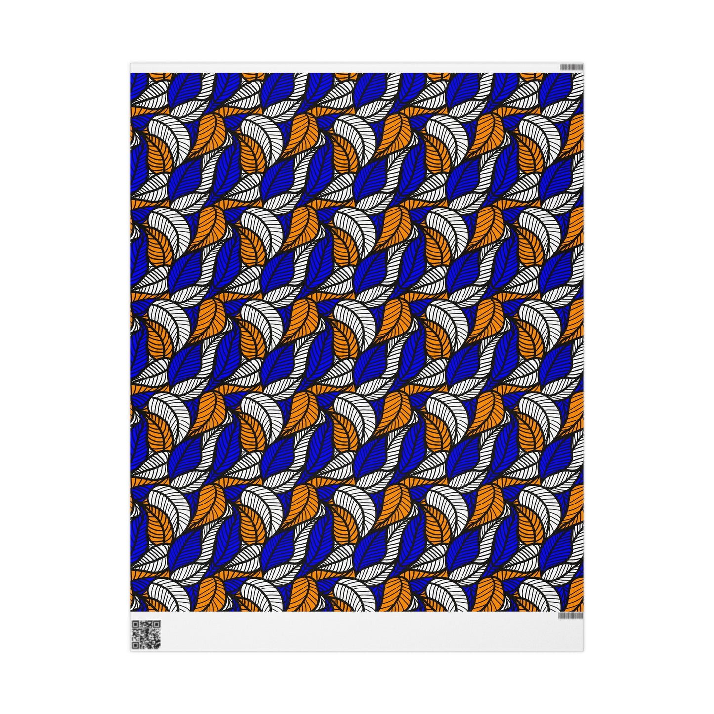 Blue Leaf Ankara Wrapping Papers | African Wrapping Paper | Afrocentric Wrapping Paper
