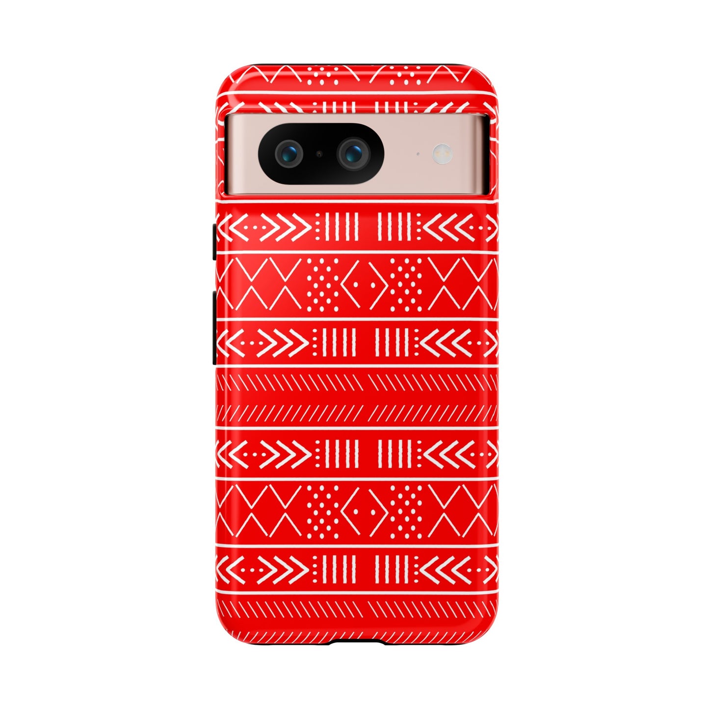 Red and White Mudcloth Google Pixel Tough Cases | African Google Pixel Case | Afrocentric Google Pixel Case | Mudcloth Phone Case