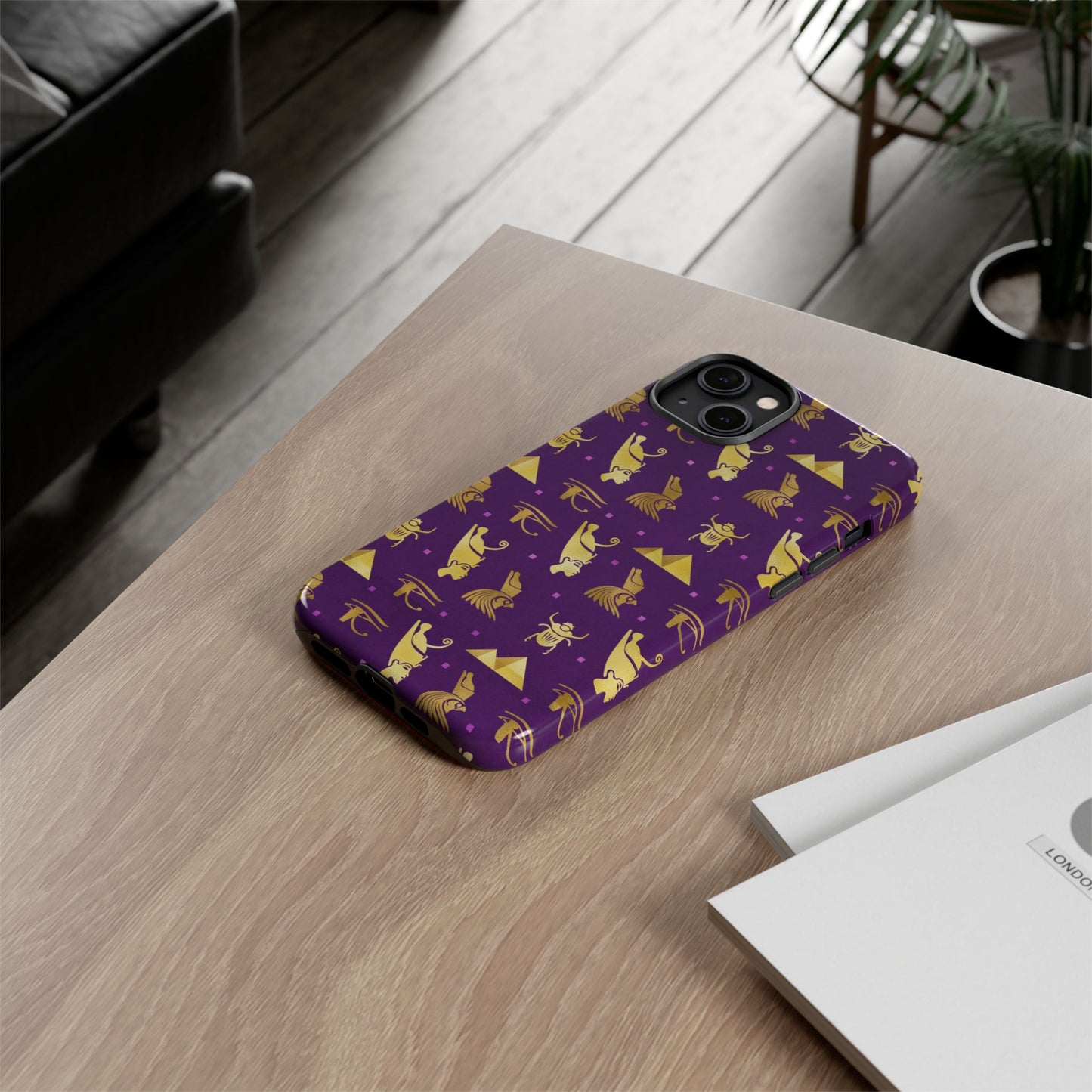 Purple and Gold Egyptian iPhone Tough Cases | Egyptian iPhone Case | Afrocentric iPhone Case