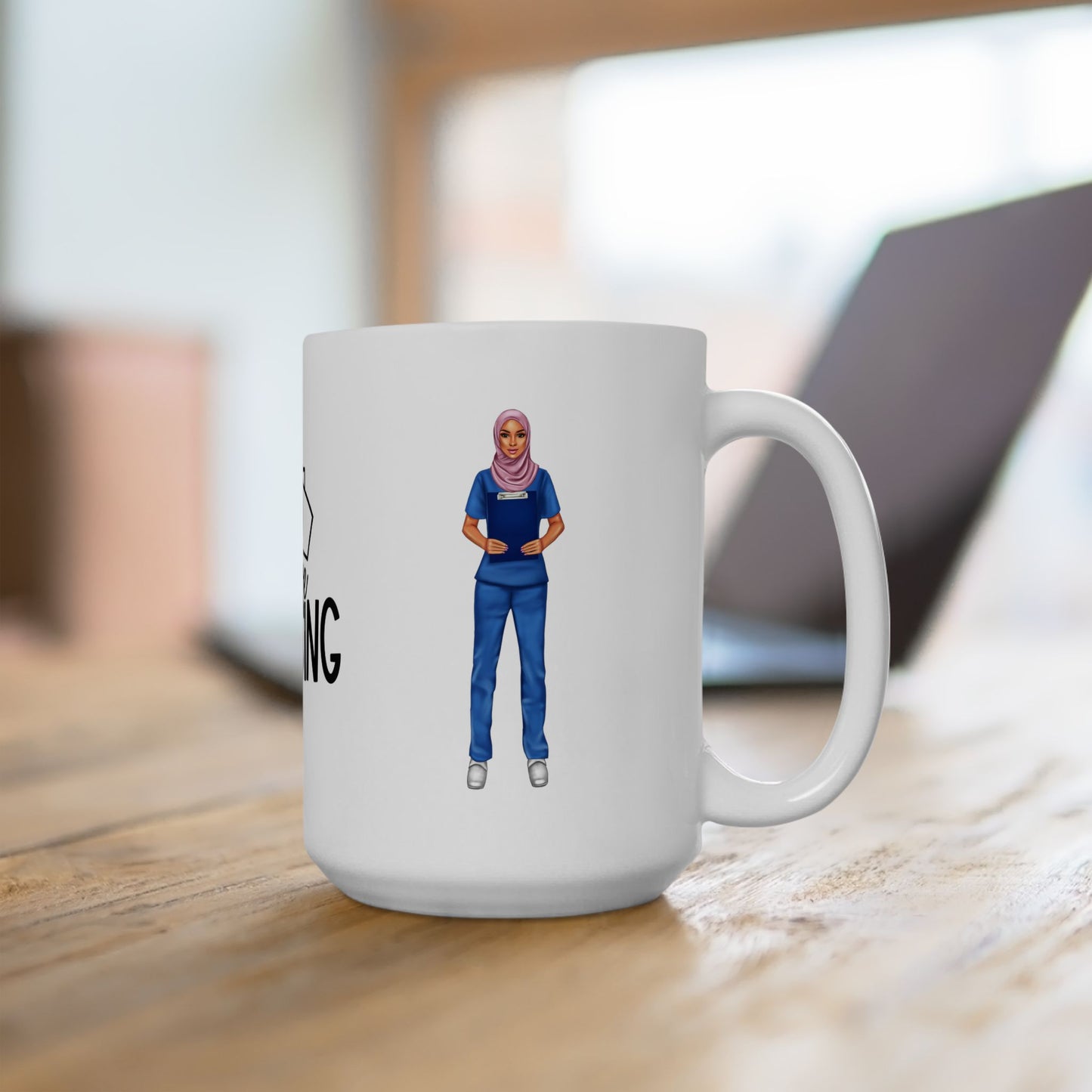 I Love Nursing Muslima Ceramic Mug 15oz ( Personalize It )