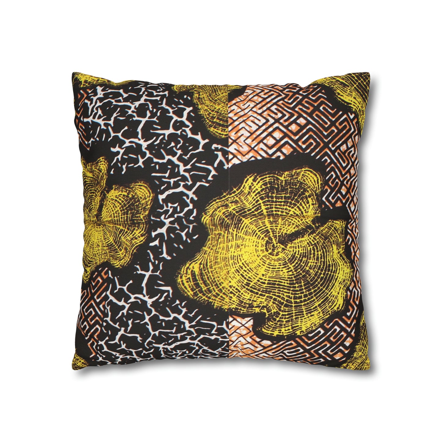 Black and Gold Ankara Square Pillow Case | Afrocentric Pillow Case