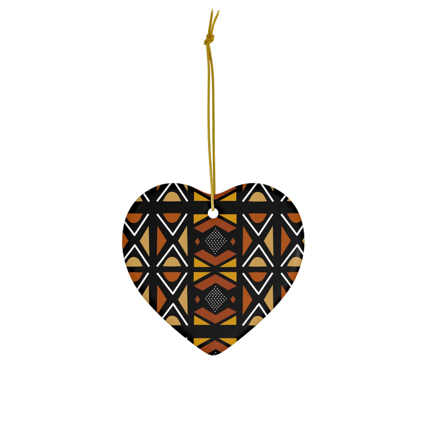 Mudcloth Ceramic Ornament, 4 Shapes