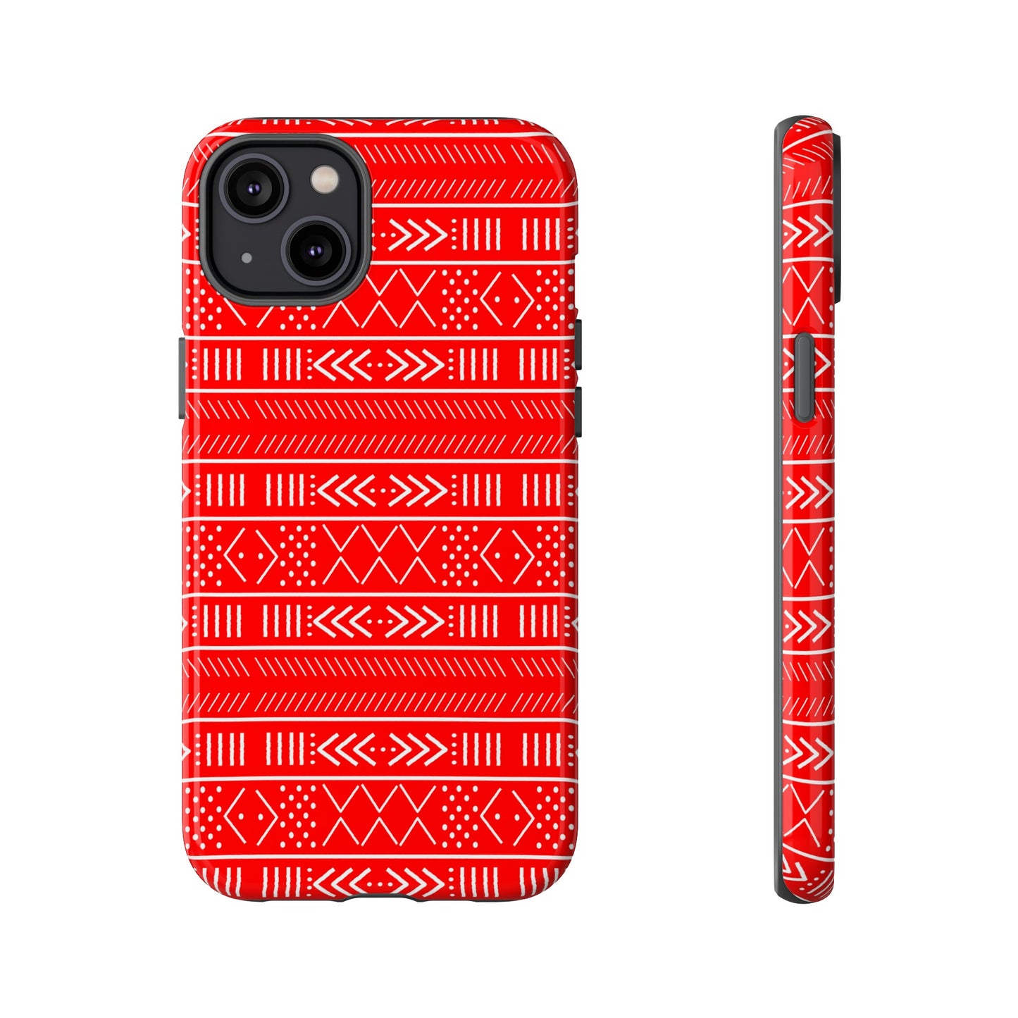 Red and White iPhone Tough Cases | Mudcloth iPhone Case | Afrocentric iPhone Case