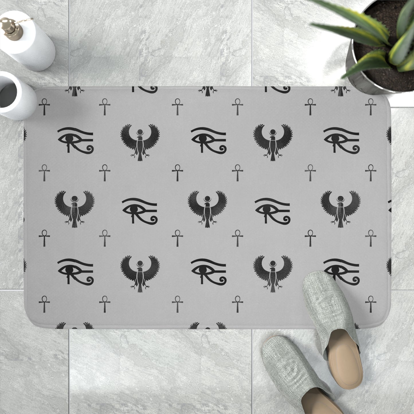 Grey Egyptian Memory Foam Bath Mat