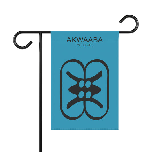 Blue Akwaaba (Welcome) Adinkra Garden & House Banner, Black History Gifts