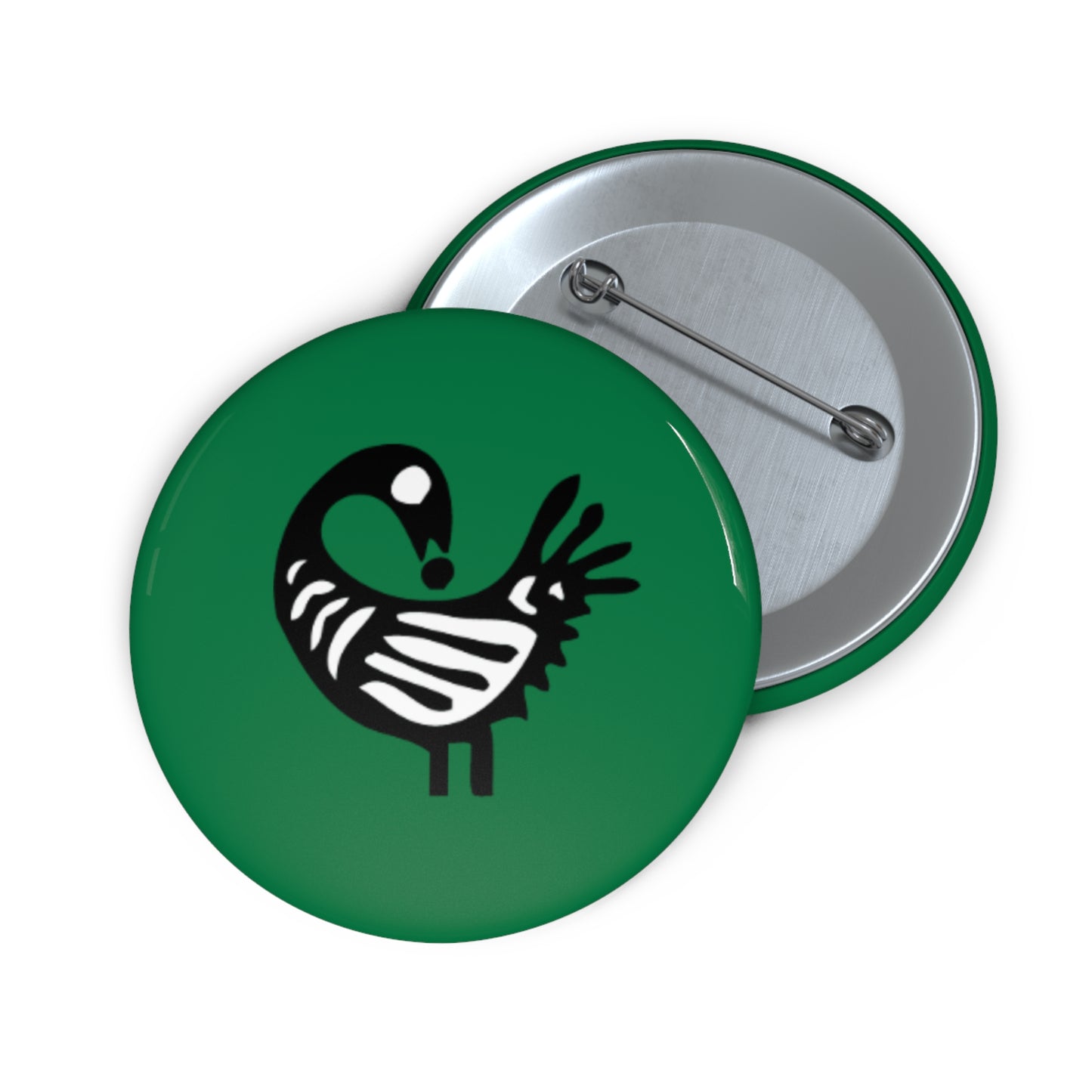 Green Pin Buttons - Sankofa Design | Unique African Accessories & Gifts