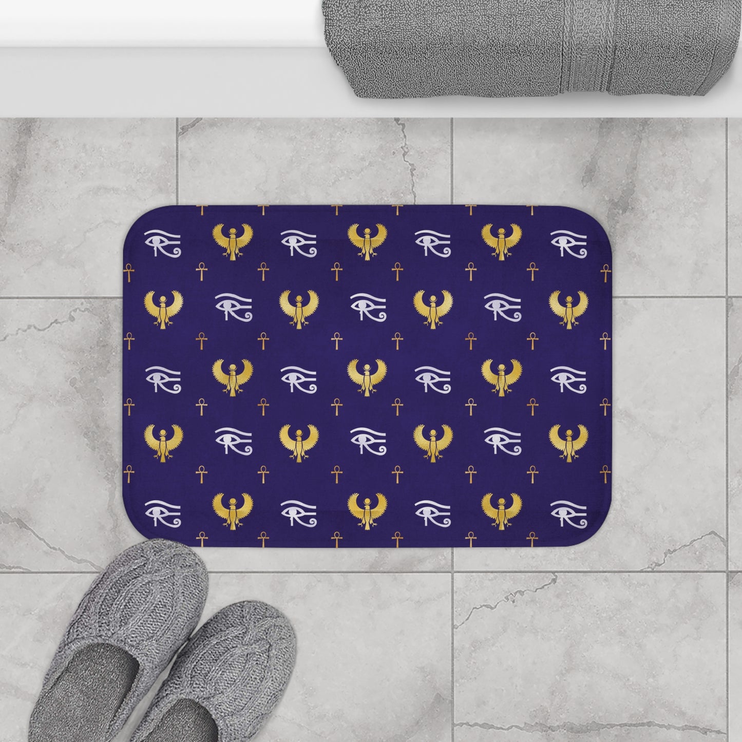 Blue Egyptian Bath Mat
