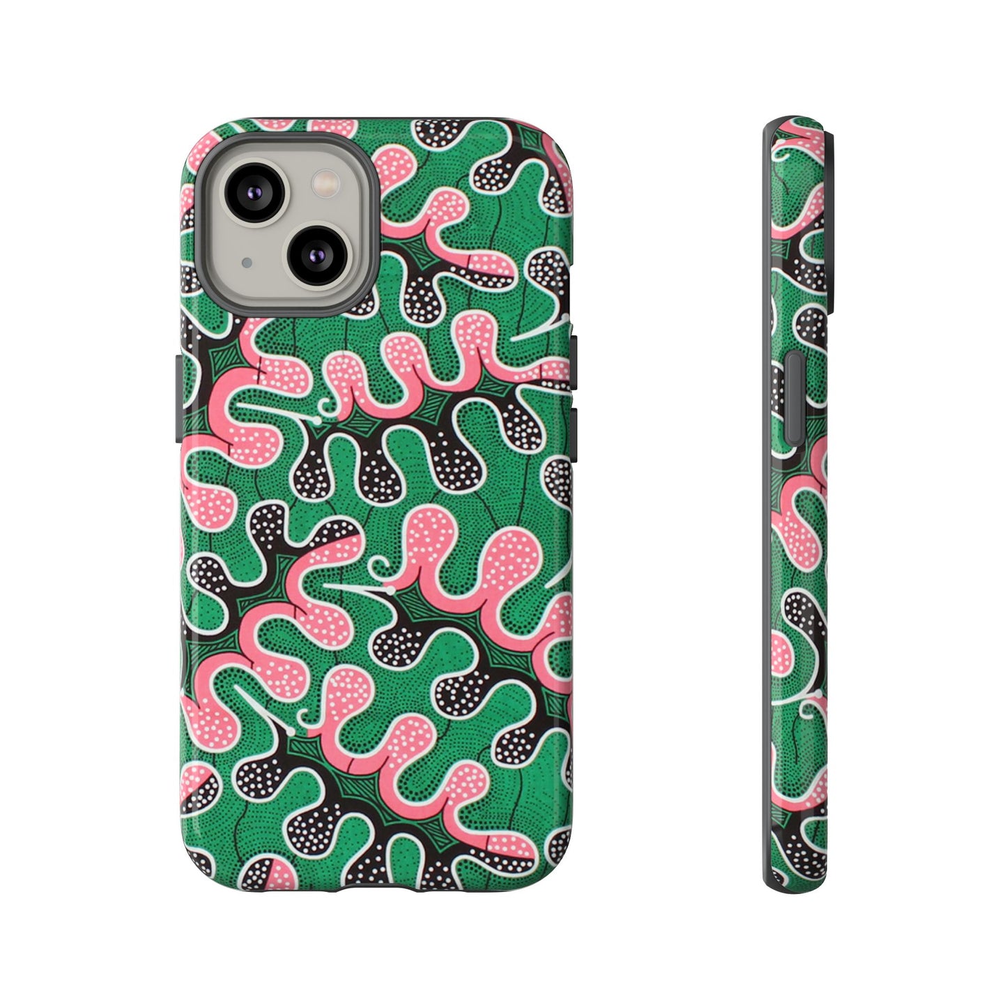 Green Pink iPhone Tough Cases | Ankara iPhone Case | Afrocentric iPhone Case
