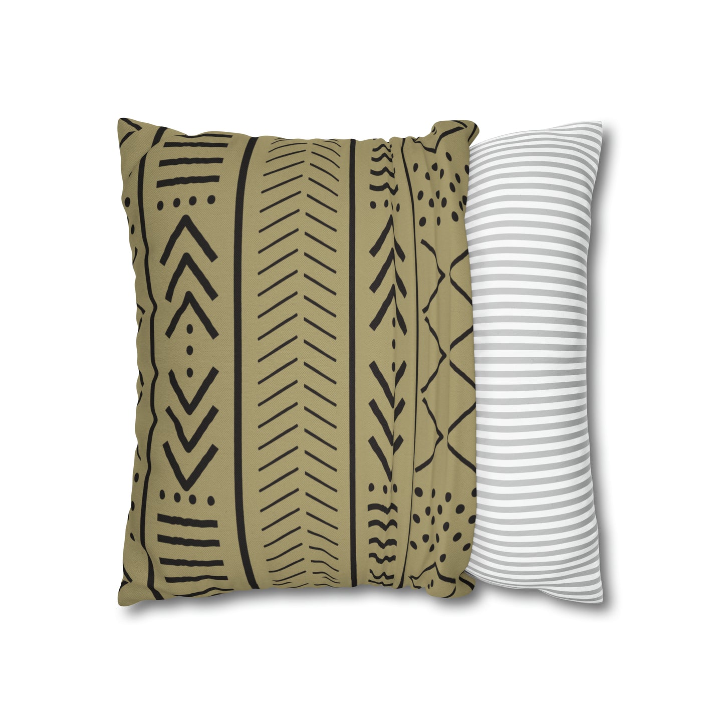 Biege Mudcloth Inspired Square Pillow Case | Afrocentric Pillow Case