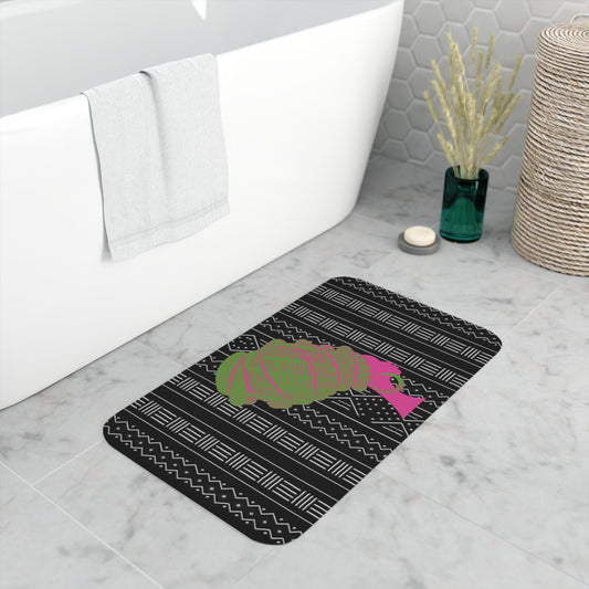 Pink/Green Queen Memory Foam Bath Mat