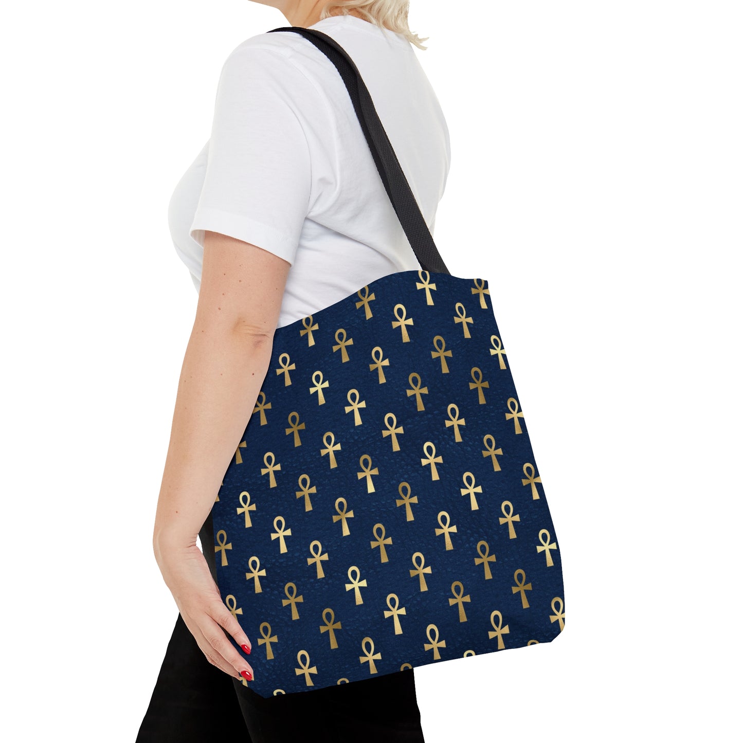 Blue & Gold Ankh Tote Bag