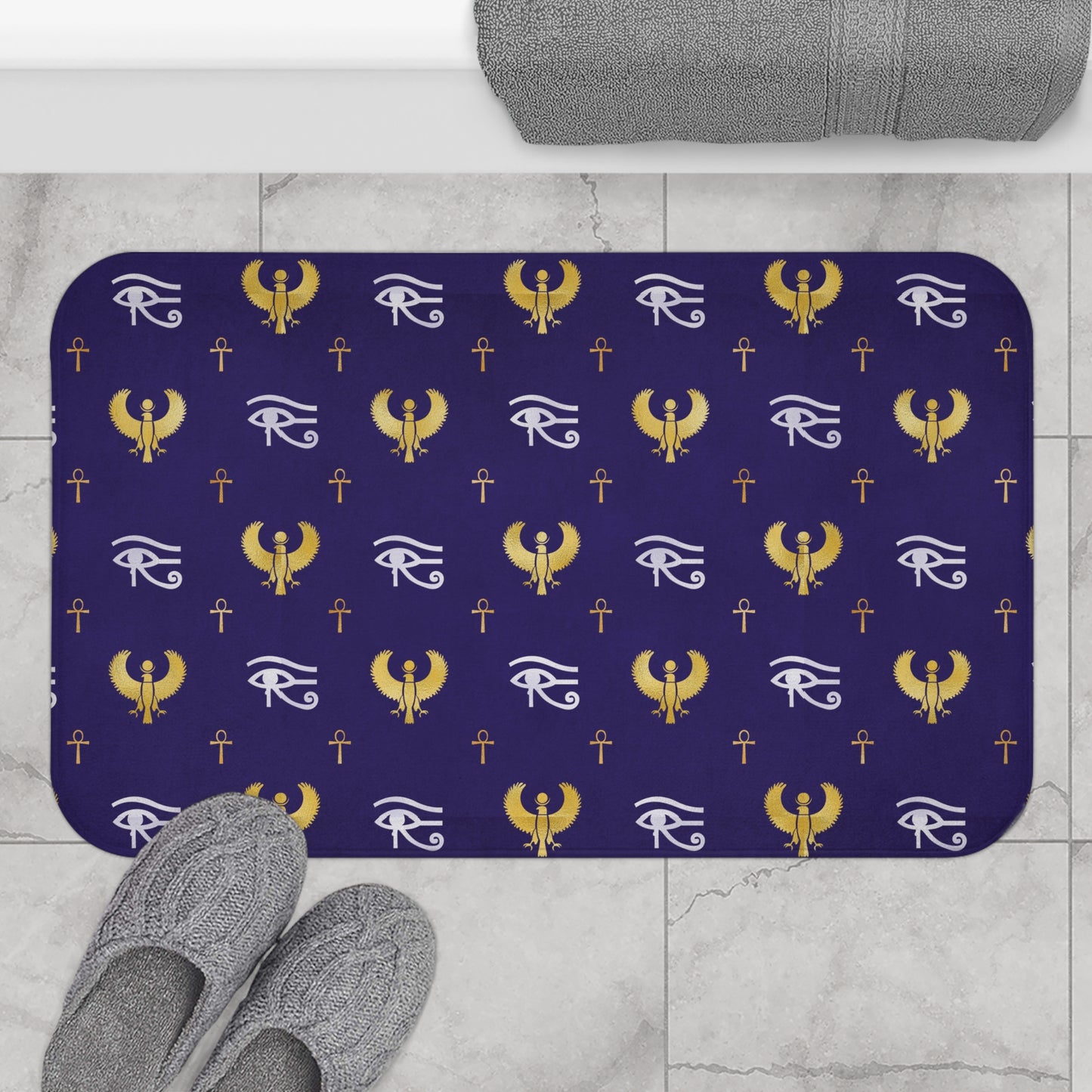 Blue Egyptian Bath Mat