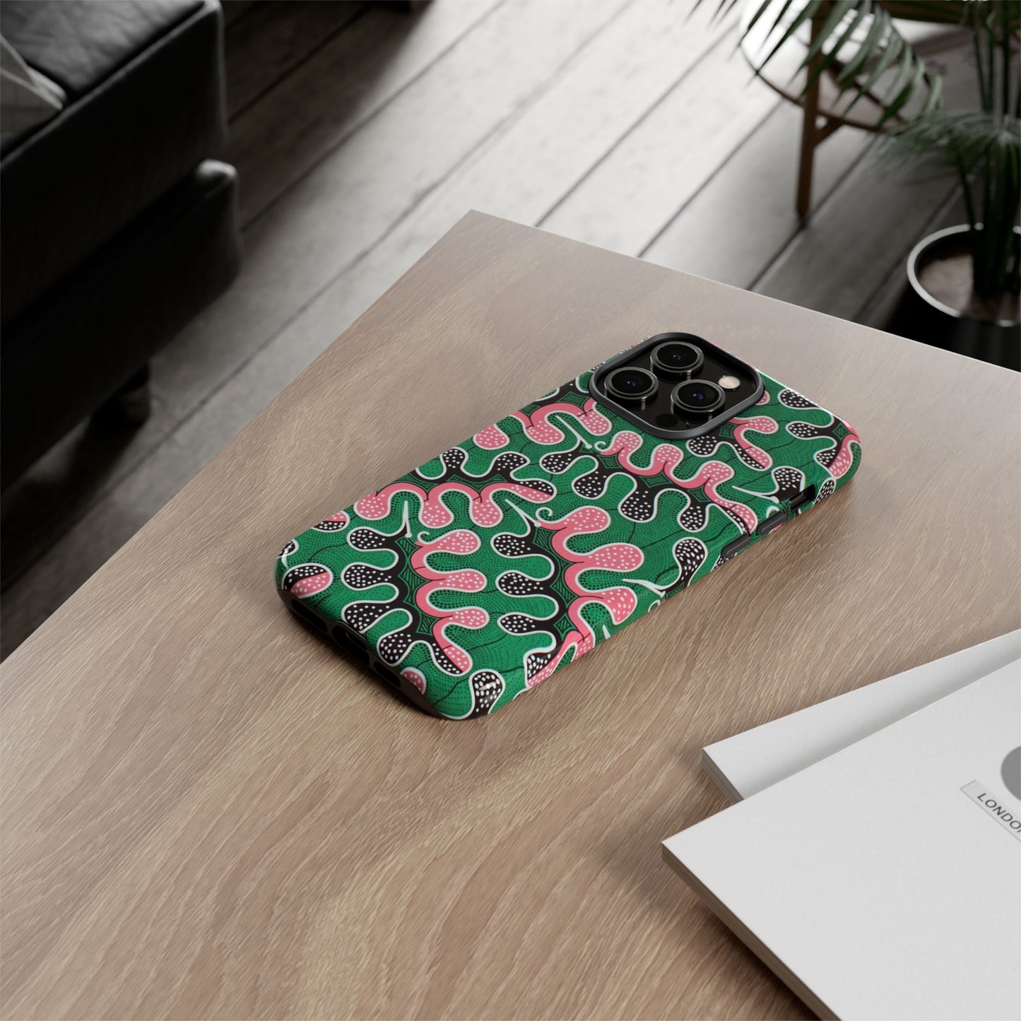 Green Pink iPhone Tough Cases | Ankara iPhone Case | Afrocentric iPhone Case