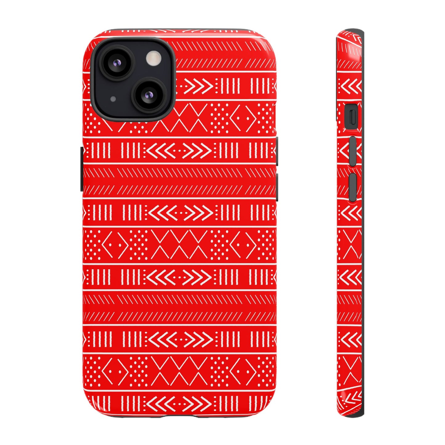 Red and White iPhone Tough Cases | Mudcloth iPhone Case | Afrocentric iPhone Case