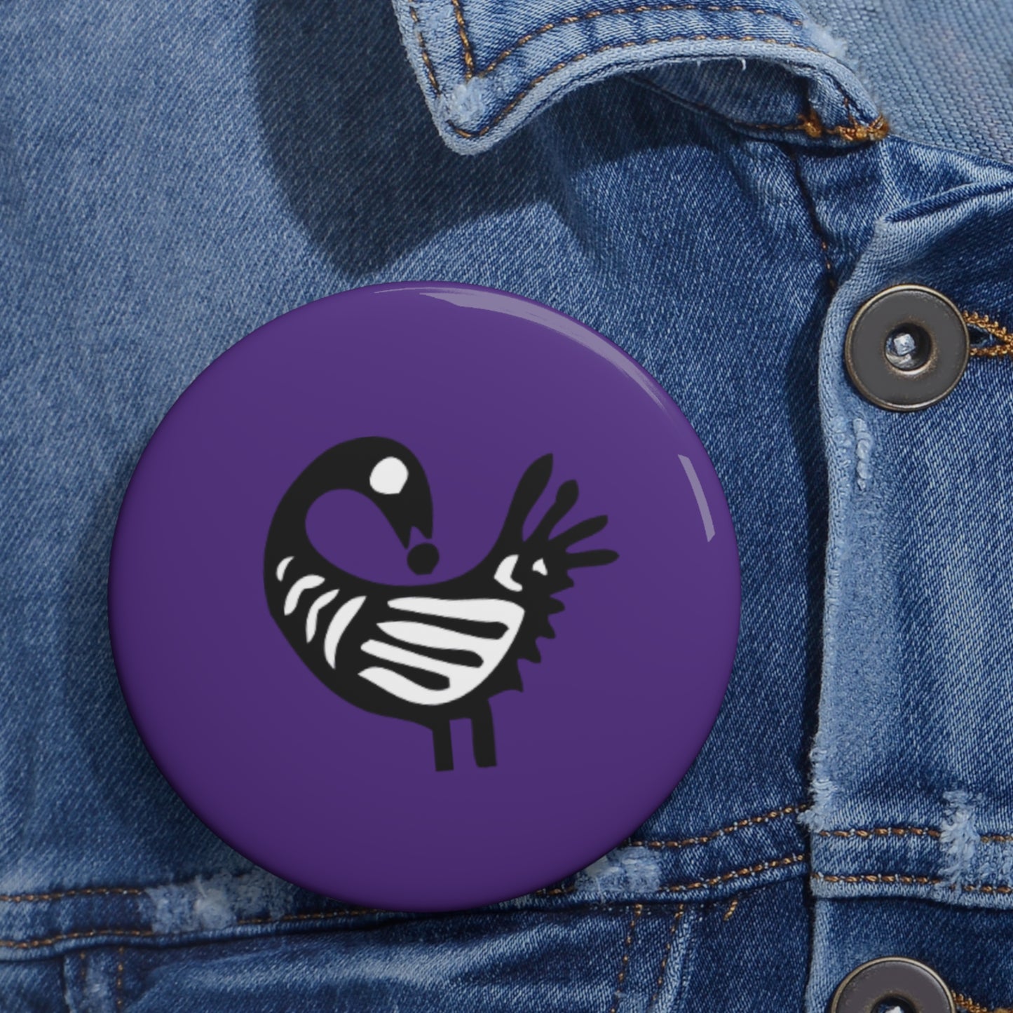 Purple Pin Buttons - Sankofa Design | Unique African Accessories & Gifts