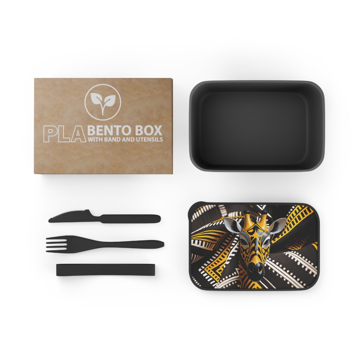 Colorful Giraffe Bento Box with Utensils, Eco-Friendly Meal Prep Container, Kids Lunch Box, Animal Lover Gift, Stylish Food Storage
